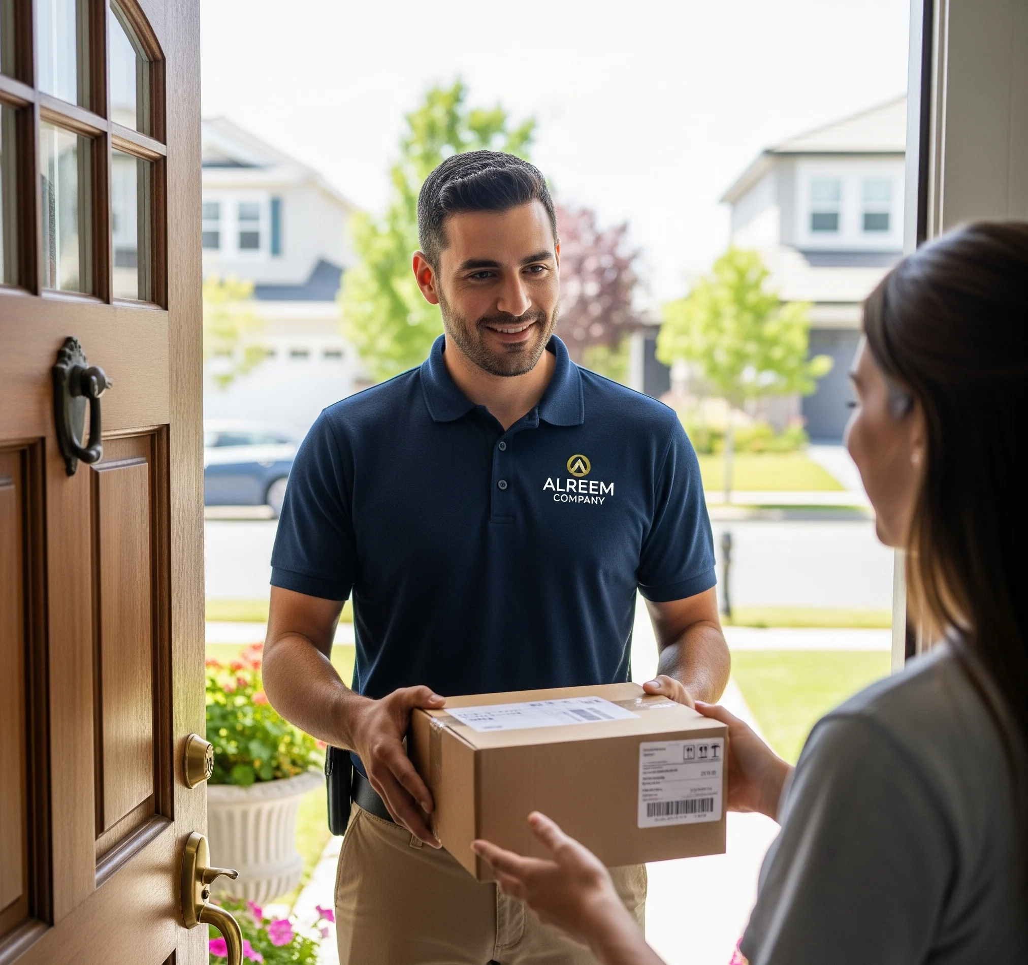 مندوب توصيل شركة الريم مع تاجر